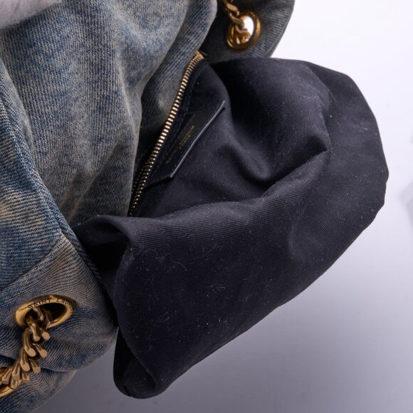 Saint Laurent Medium Puffer Monogramme Denim Chain Bag Denim - Picture 12 of 16